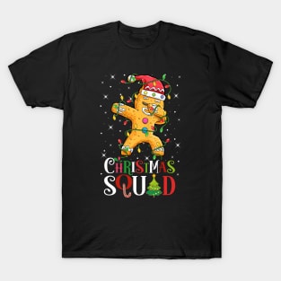 Christmas Squad Funny Xmas Dabbing Gingerbread Christmas Lights T-Shirt